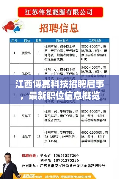 江西博嘉科技招聘启事，最新职位信息概览