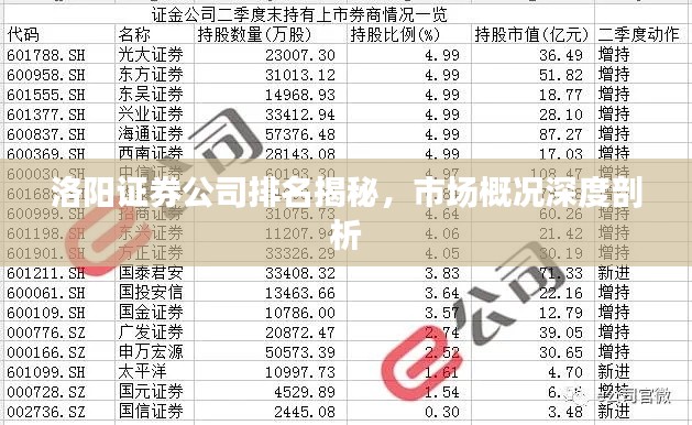 洛阳证券公司排名揭秘，市场概况深度剖析