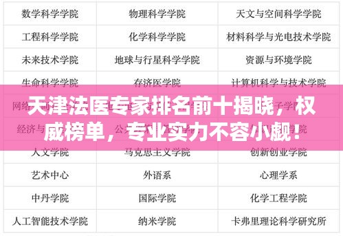 天津法医专家排名前十揭晓，权威榜单，专业实力不容小觑！