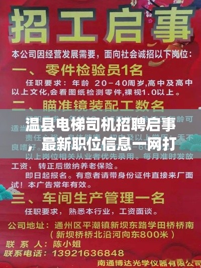 温县电梯司机招聘启事，最新职位信息一网打尽