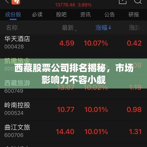 西藏股票公司排名揭秘，市场影响力不容小觑