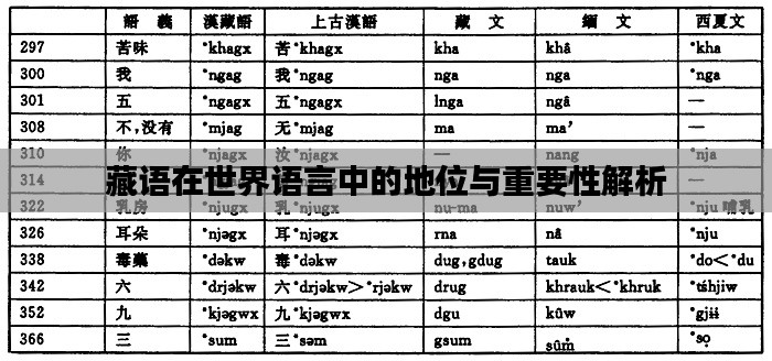 藏语在世界语言中的地位与重要性解析