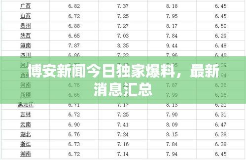 博安新闻今日独家爆料，最新消息汇总