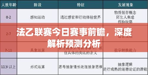 法乙联赛今日赛事前瞻，深度解析预测分析