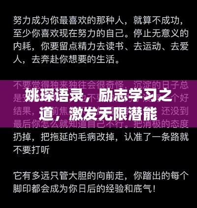 姚琛语录，励志学习之道，激发无限潜能