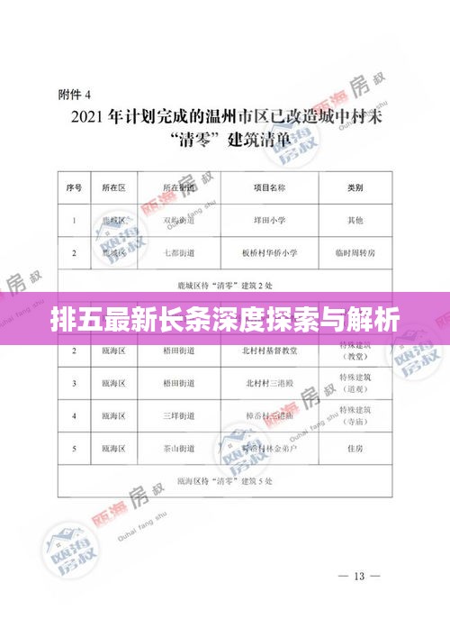 排五最新长条深度探索与解析