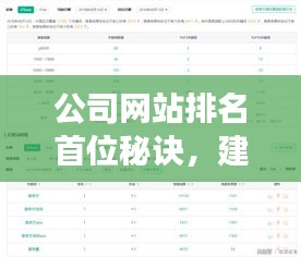 公司网站排名首位秘诀，建设策略与成功关键揭秘