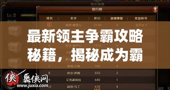 最新领主争霸攻略秘籍，揭秘成为霸主的秘诀！