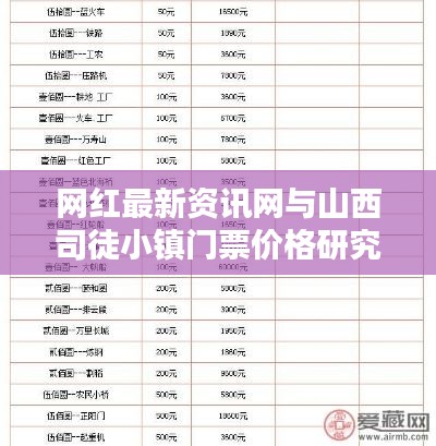 网红最新资讯网与山西司徒小镇门票价格研究