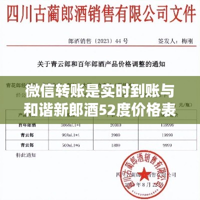 微信转账是实时到账与和谐新郎酒52度价格表之间的关系