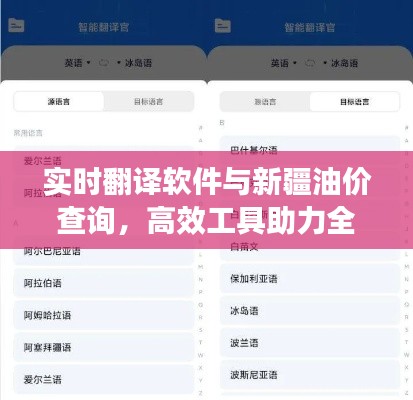 实时翻译软件与新疆油价查询,高效工具助力全球畅游