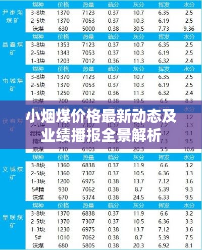 小烟煤价格最新动态及业绩播报全景解析