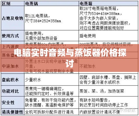电脑实时音频与蒸饭器价格探讨