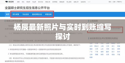 杨辰最新照片与实时到账缩写探讨