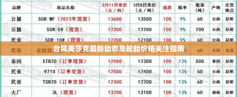 台风美莎克最新动态及轮胎价格关注指南