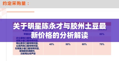 关于明星陈永才与胶州土豆最新价格的分析解读