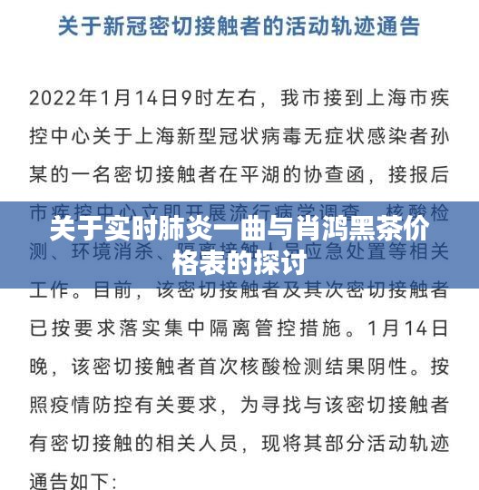 关于实时肺炎一曲与肖鸿黑茶价格表的探讨