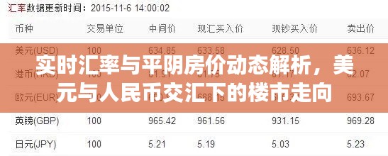 实时汇率与平阴房价动态解析,美元与人民币交汇下的楼市走向