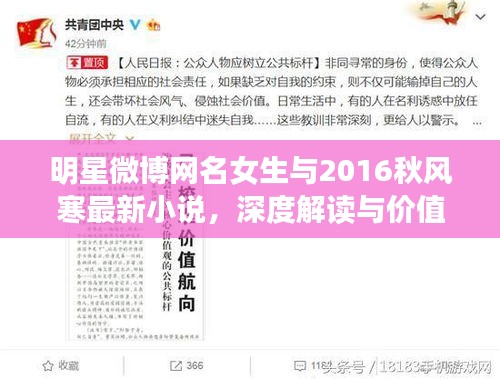 明星微博网名女生与2016秋风寒最新小说,深度解读与价值剖析