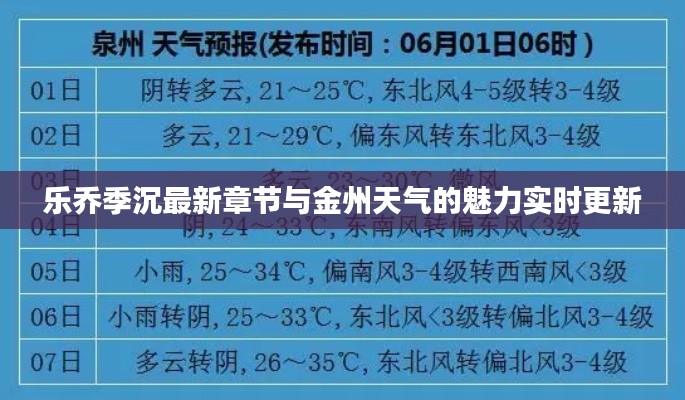 乐乔季沉最新章节与金州天气的魅力实时更新