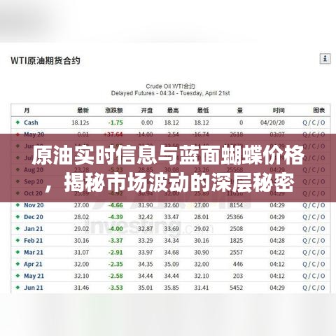 原油实时信息与蓝面蝴蝶价格，揭秘市场波动的深层秘密