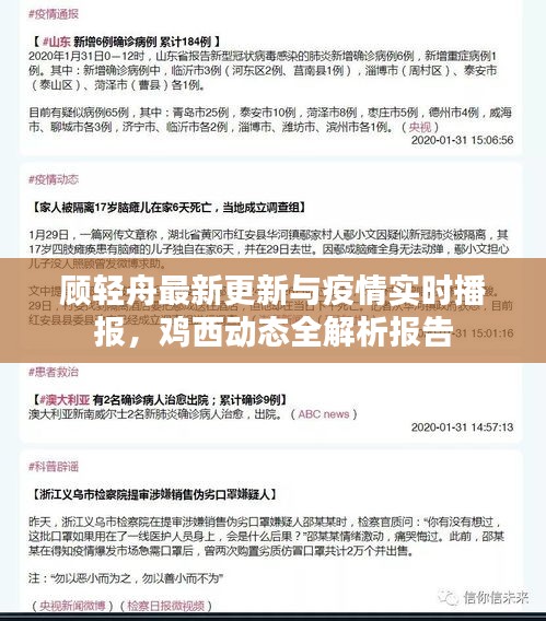 顾轻舟最新更新与疫情实时播报，鸡西动态全解析报告