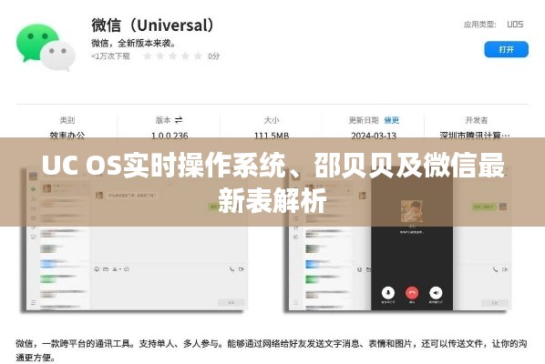 UC OS实时操作系统、邵贝贝及微信最新表解析