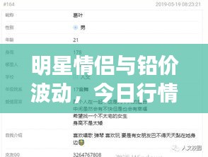 明星情侣与铅价波动，今日行情深度解读