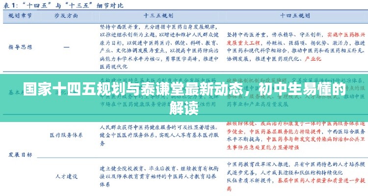 国家十四五规划与泰谦堂最新动态，初中生易懂的解读