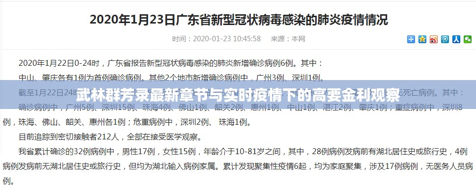 武林群芳录最新章节与实时疫情下的高要金利观察