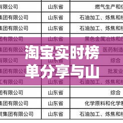 淘宝实时榜单分享与山东魏桥集团最新动态解析