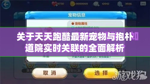 关于天天跑酷最新宠物与抱朴道院实时关联的全面解析