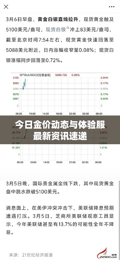 今日金价动态与体验服最新资讯速递