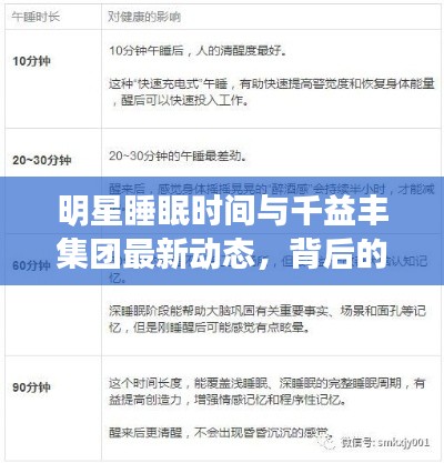明星睡眠时间与千益丰集团最新动态,背后的故事揭秘